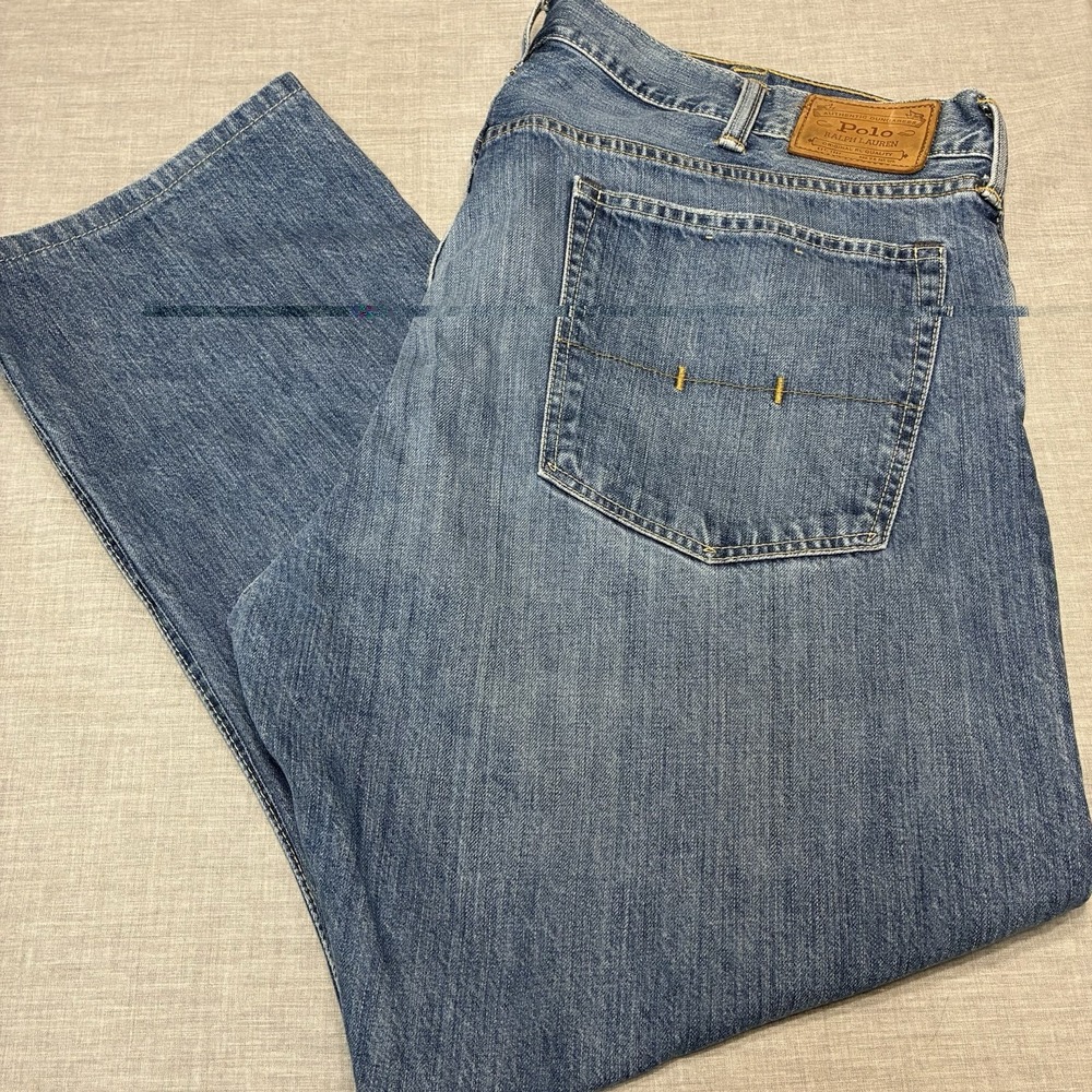 Vtg Polo Ralph Lauren Jeans Mens 40x28 Y2K Denim Hampton Straight Made in Mexico